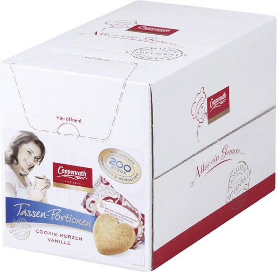 Real Coppenrath Tassenportion Cookie-Herzen Vanille (200 x 5g) Süßigkeiten